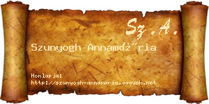 Szunyogh Annamária névjegykártya